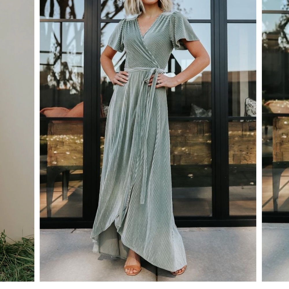 Baltic Born Ribbed Velvet Sage Dress- NWT- xxxl